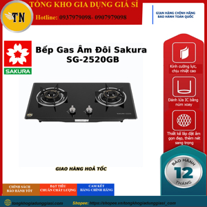 Bếp gas âm đôi Sakura SG-2520GB