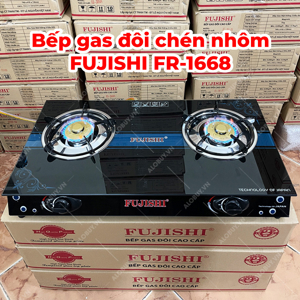 Bếp gas Fujishi FR-1668 - Bếp đôi, mặt kính