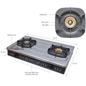 BẾP GAS RINNAI RV-377S(N) - Bếp đôi