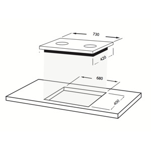 Bếp hồng ngoại âm 2 vùng nấu Faber FB 2E