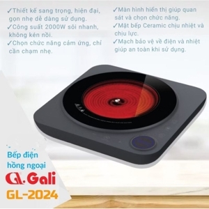 Bếp hồng ngoại dương 1 vùng nấu Gali GL-2024