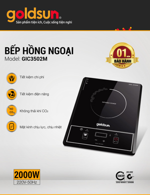 Bếp hồng ngoại dương 1 vùng nấu GoldSun GIC3502M