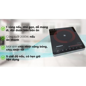 Bếp hồng ngoại dương 1 vùng nấu Sanaky SNK2102HG