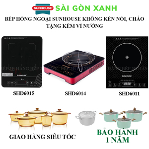 Bếp hồng ngoại dương 1 vùng nấu Sunhouse SHD6015