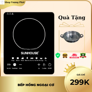 Bếp hồng ngoại dương 1 vùng nấu Sunhouse SHD6011