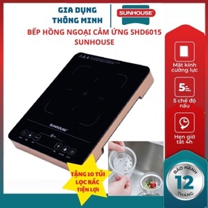 Bếp hồng ngoại dương 1 vùng nấu Sunhouse SHD6015