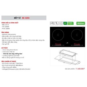 Bếp từ âm 2 vùng nấu Bauer BE-325S