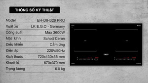 Bếp từ âm 2 vùng nấu Chef's EH-DIH326