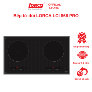 Bếp từ âm 2 vùng nấu Lorca LCI-866 pro