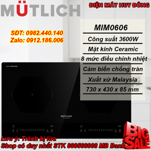Bếp từ âm 2 vùng nấu Mutlich MIM0606