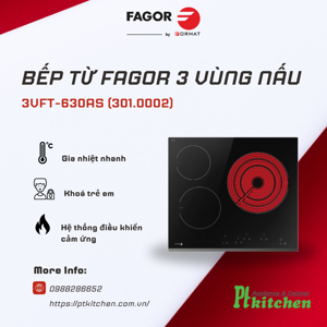 Bếp từ âm 3 vùng nấu Fagor 3VFT-630AS 301.0002