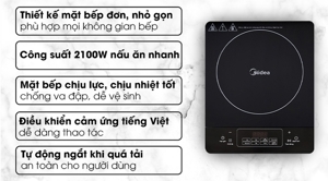 Bếp từ dương 1 vùng nấu Midea MI-T2120DG
