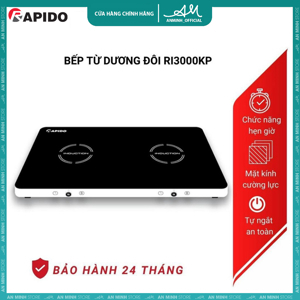 Bếp từ dương 2 vùng nấu Rapido RI3000KB