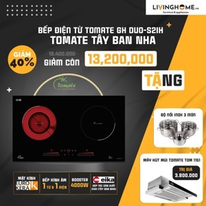 Bếp từ hồng ngoại âm 2 vùng nấu Tomate GH DUO-S2IH plus