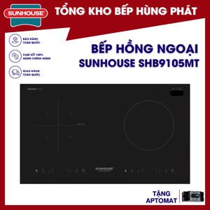 Bếp từ hồng ngoại âm 2 vùng nấu Sunhouse SHB9105MT