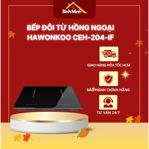 Bếp từ hồng ngoại âm 2 vùng nấu Hawonkoo CEH-204-IF