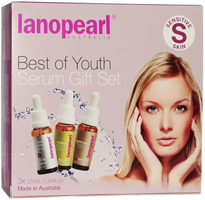 Bộ 3 tinh chất dưỡng da dành cho da nhạy cảm Lanopearl Best of Youth Serum Gift Set