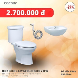 Bồn cầu Caesar CD1338 + Chậu L2140 - 2 khối