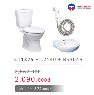 Bồn cầu Caesar CT1325 + Chậu L2140 - 2 khối