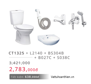 Bồn cầu Caesar CT1325 + Chậu L2140 - 2 khối