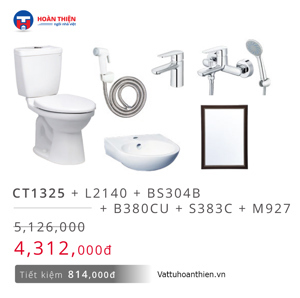 Bồn cầu Caesar CT1325 + Chậu L2140 - 2 khối