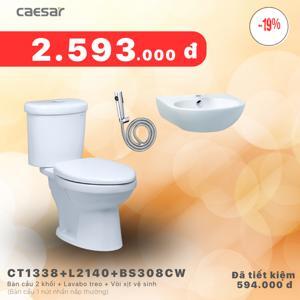 Bồn cầu Caesar CT1338 + Chậu L2140 - 2 khối