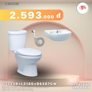 Bồn cầu Caesar CT1338 + Chậu L2140 - 2 khối