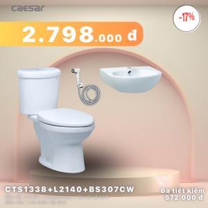 Bồn cầu Caesar CTS1338 + Chậu L2140 - 2 khối