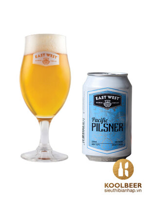 Bia East West Pacific Pilsner lon 330ml