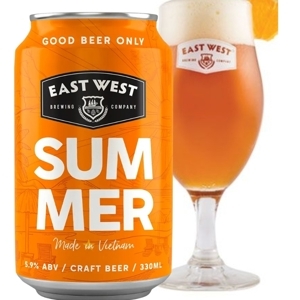 Bia East West Summer Hefeweizen lon 330ml