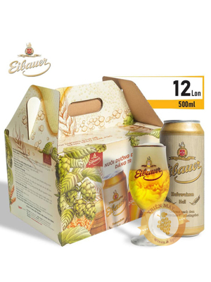 Bia Eibauer Hefeweizen Hell 5.2% Đức - 12 lon 500ml