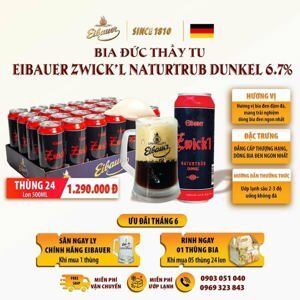 Bia Eibauer Zwick’l Dunkel 6,7% – 24 Lon 500ml