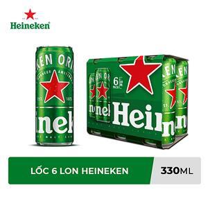 Bia Heineken lốc 6 lon x 330ml