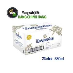 Bia Hoegaarden Trắng 4,9% - Thùng 24 chai x 330ml