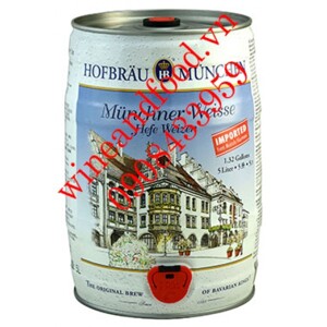 Bia Hofbrau Munchen Weisse Hefe Weizen 5,1% - bom 5 lít