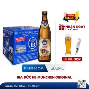 Bia Hofbrau Original 5,1% Đức - thùng 20 chai x 500ml
