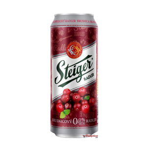 Bia không cồn Steiger Radler Cranberry (việt quất) - Thùng 24 lon x 500ml