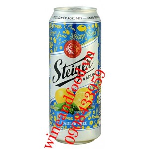 Bia không cồn Steiger Radler chanh - Thùng 24 lon x 500ml