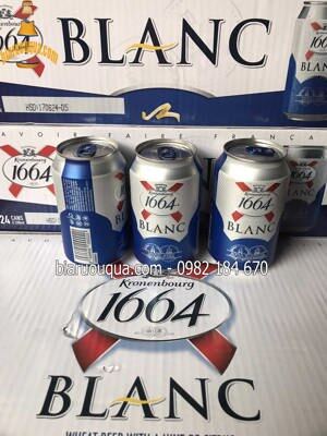 Bia Kronenbourg 1664 Blanc 5% - lon 320ml, 24 lon