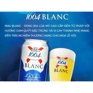 Bia Kronenbourg 1664 Blanc 5% - lon 320ml, 24 lon