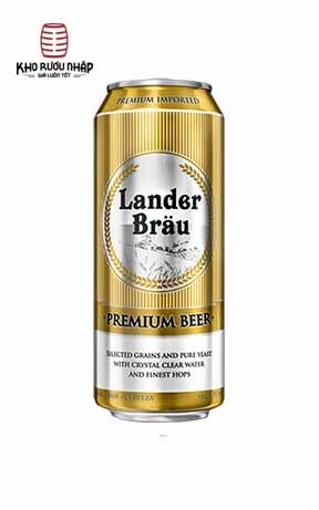 Bia Lander Premium Beer 4.9% Hà Lan - 24 lon x 500ml