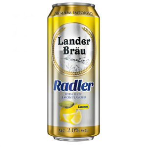 Bia Lander Brau Radler 2% Hà Lan - Thùng 12 lon x 500ml
