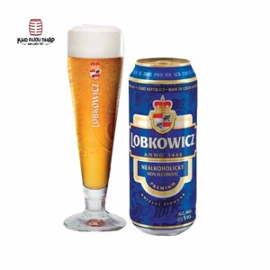 Bia Lobkowicz 0.5% Tiệp -  24 lon x 500ml