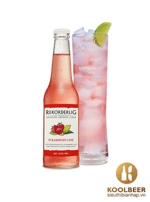 Bia Rekorderlig Strawberry Lime 4.5% Thùng 24 chai 330ml