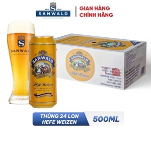 Bia Sanwald Hefe Weizen 4,9% Đức – 24 lon 500ml