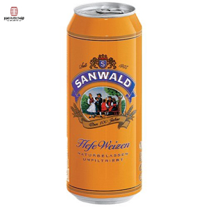 Bia Sanwald Hefe Weizen 4,9% Đức – 24 lon 500ml