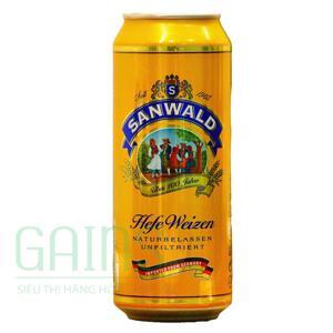 Bia Sanwald Hefe Weizen 4,9% Đức - lon 500ml