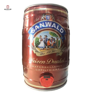 Bia Sanwald Weizen Dunkel 5% Bom 5L