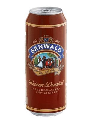 Bia Sanwald Weizen Dunkel 5% Đức – thùng 24 lon 500 ml