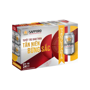 Bia Sapporo Premium 330 ml - 24 lon